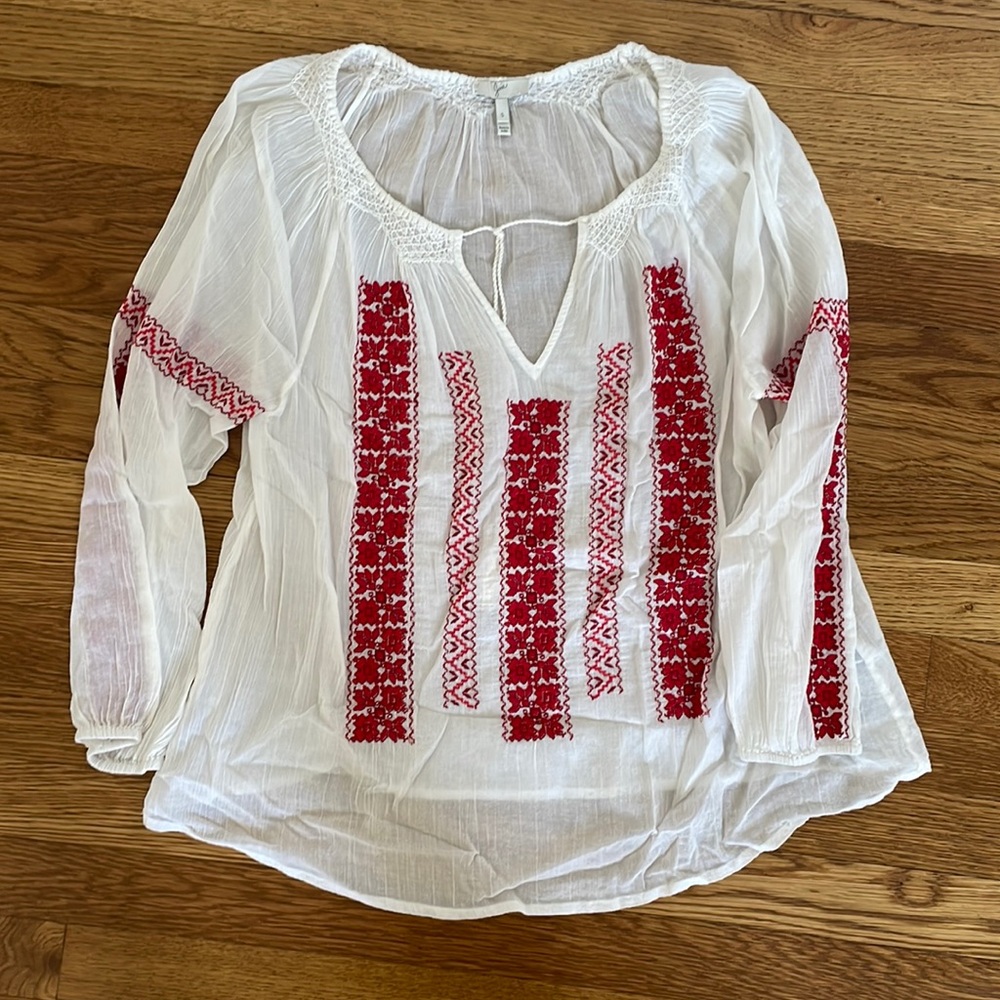 Joie embroidered kaftan style shirt